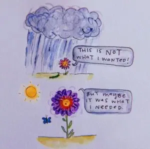 Dat was niet wat ik wilde maar wel wat ik nodig had. Zo kan het ook zijn als je terecht een stevig pak op je blote billen krijgt waar je geen zin in had.