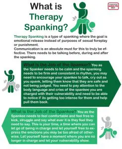 Bij therapeutische spanking is het doel emotionele ontlading in plaats van seksueel voorspel of straf.