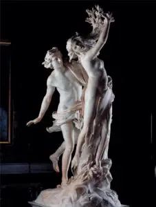 Apollo en Daphne, een beeld van Bernini, te vinden in de Galleria Borghese te Rome.
