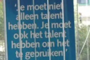 Je moet niet alleen talent hebben…